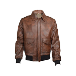 Brown Leather Jacket Men's Vintage Style Outerwear